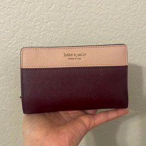 Kate Spade Pink and Maroon Leather Wallet